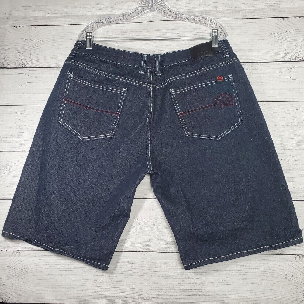 Mecca Dark Wash Baggy Jean Shorts Size 40 Y2K